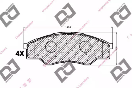 Комплект тормозных колодок DJ PARTS BP1308